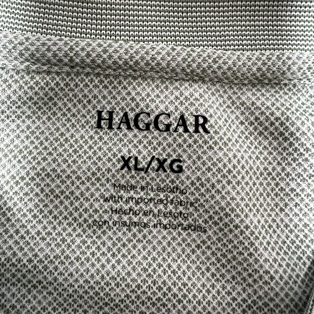 Haggar Mens XL Polo Shirt Sage Green Easy Care Stretch Short Sleeve New W/ Tags - Picture 5 of 9